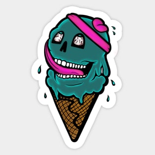 TEAL Skull Cone Sticker